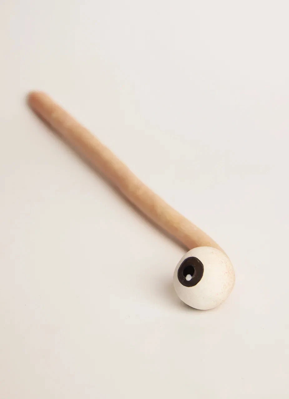 Трубка «Глаз». Глина · Глазурь · Дерево, 2022