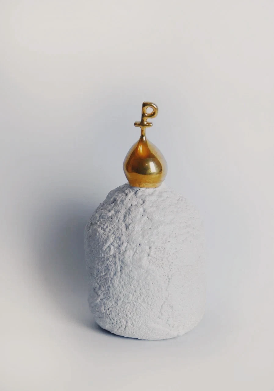 Копилка «Церковь». Глина · Глазурь · Золото, 2023